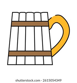 wooden cup line icon vector. wooden cup sign. isolated symbol illustration