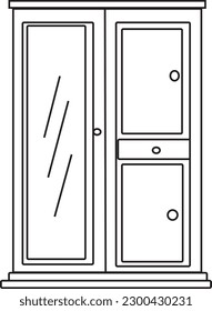 Wooden Cupboard Icon vector design template and illustration