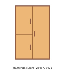 Wooden cupboard vector image, simple wardrobe icon flat illustration, wooden closet cabinet clipart vector
