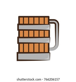 wooden cups icon flat color