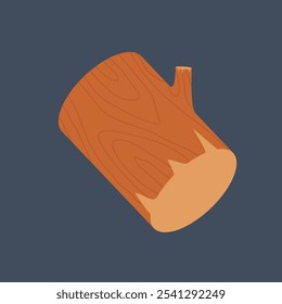 wooden cut log in flat vector design.