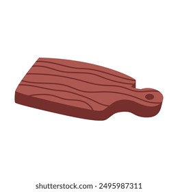 Schneidebrett aus Holz. Flache Vektorillustration isoliert auf weißem Hintergrund.