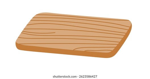 Placa de corte de madeira. Vetor plano, ilustração clipart isolada no fundo branco.