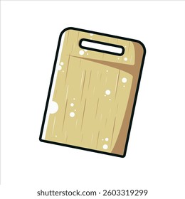 Wooden Cutting Board High Quality and Editable Vector Illustration For Kitchen Set Tool Design Theme