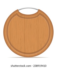 wooden cutting board with metal handle vector illustration isolated on white background