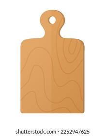 Wooden cutting board - modern flat design style single isolated image. Neat detailed illustration of item of kitchen utensils necessary for the proper preparation of dishes. Tableware and thrift idea