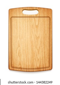 Wooden Cutting Board On White Background Eps10 Vector Illustration