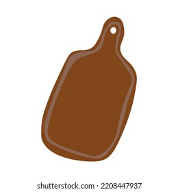 Wooden cutting board on white background in hand drawn style. Vector illustration