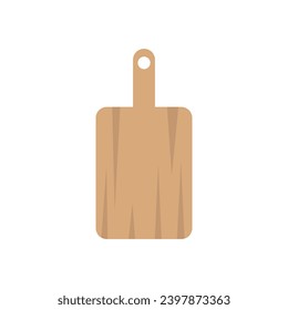 wooden cutting board vector flat illustration on white background