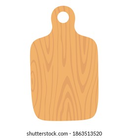 Wooden cutting board. Vector illustration isolated on white background.