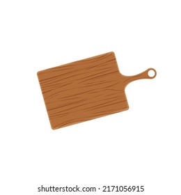 Wooden cutting board vector illustration isolated on white background for mockup for menu. Top view