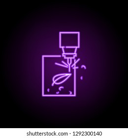 Wooden cutting icon. Elements of Laser in neon style icons. Simple icon for websites, web design, mobile app, info graphics