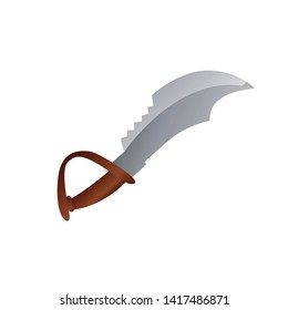 Wooden Dagger Flat illustration design
