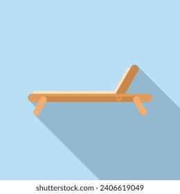 Wooden deck icon flat vector. Home interior furniture. Park architect