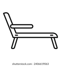 Vector de contorno de icono de cubierta de madera. Mobiliario al aire libre. Parque de actividades Parasol