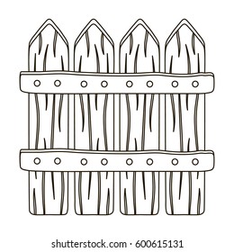 Wooden decorative sectional fence. Fencing for the protection of the garden.Farm and gardening single icon in outline style vector symbol stock illustration.