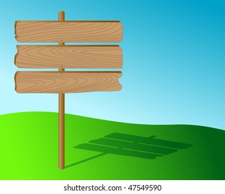 Señal deseable de madera. Vector.