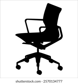 Wooden Desk Chair silhouettes vector illustration