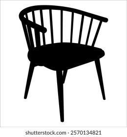 Wooden Desk Chair silhouettes vector illustration