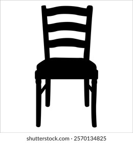 Wooden Desk Chair silhouettes vector illustration