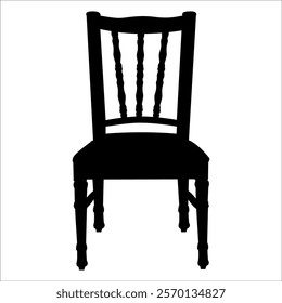 Wooden Desk Chair silhouettes vector illustration