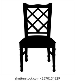 Wooden Desk Chair silhouettes vector illustration