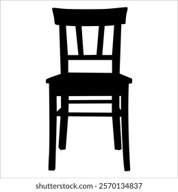 Wooden Desk Chair silhouettes vector illustration