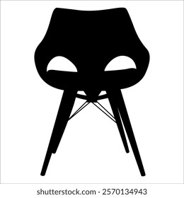 Wooden Desk Chair silhouettes vector illustration