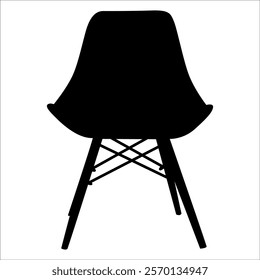 Wooden Desk Chair silhouettes vector illustration