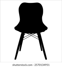 Wooden Desk Chair silhouettes vector illustration