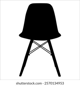 Wooden Desk Chair silhouettes vector illustration