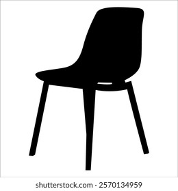 Wooden Desk Chair silhouettes vector illustration