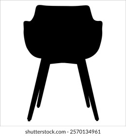 Wooden Desk Chair silhouettes vector illustration