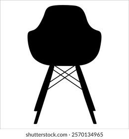 Wooden Desk Chair silhouettes vector illustration