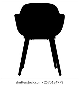 Wooden Desk Chair silhouettes vector illustration