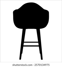 Wooden Desk Chair silhouettes vector illustration