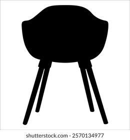 Wooden Desk Chair silhouettes vector illustration