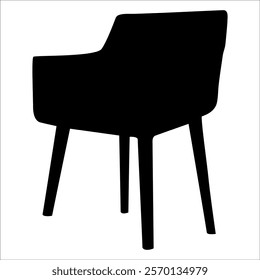 Wooden Desk Chair silhouettes vector illustration