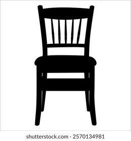 Wooden Desk Chair silhouettes vector illustration