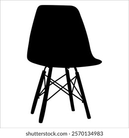 Wooden Desk Chair silhouettes vector illustration