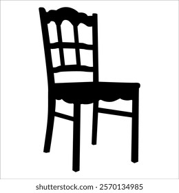 Wooden Desk Chair silhouettes vector illustration