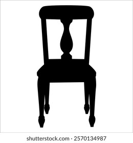 Wooden Desk Chair silhouettes vector illustration