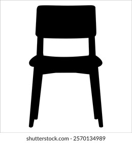 Wooden Desk Chair silhouettes vector illustration