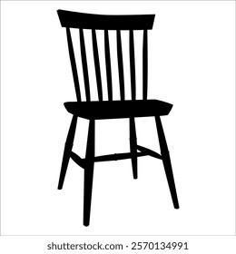 Wooden Desk Chair silhouettes vector illustration