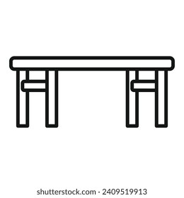 Wooden desk icon outline vector. Home exterior. Summer yard space