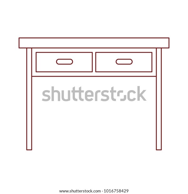 Wooden Desk Two Drawers Thin Dark Stock Vector Royalty Free Wooden Desk Two Drawers Thin Dark Stock
