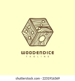 Wooden Dice Logo Design Vector for Company