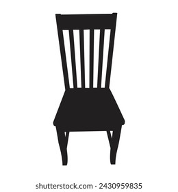 A wooden dining chair in silhouette