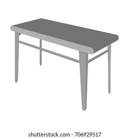 Wooden, dining table. Furniture and interior single icon in monochrome style Isometric vector symbol stock illustration web.