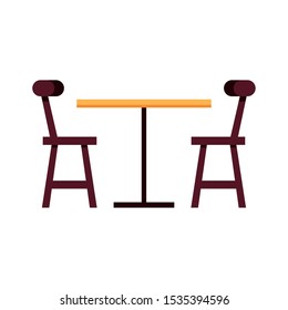 wooden dining table on white background vector illustration design